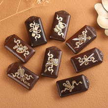 雷击枣木玉化料镶嵌925银道家暗八仙工艺品雕刻祥云吊坠挂件脖挂