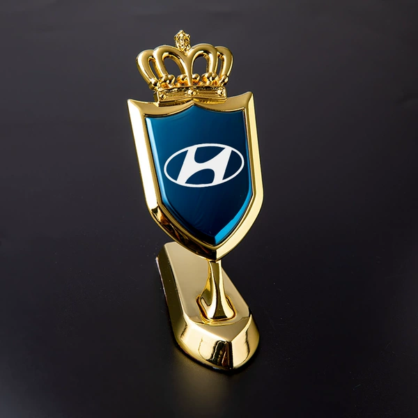 FORModern metal standing label gold frame blue label