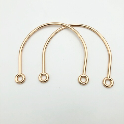 Luggage hardware accessories handle, zinc alloy die-cast women's bag decoration large handle light gold handle buckle