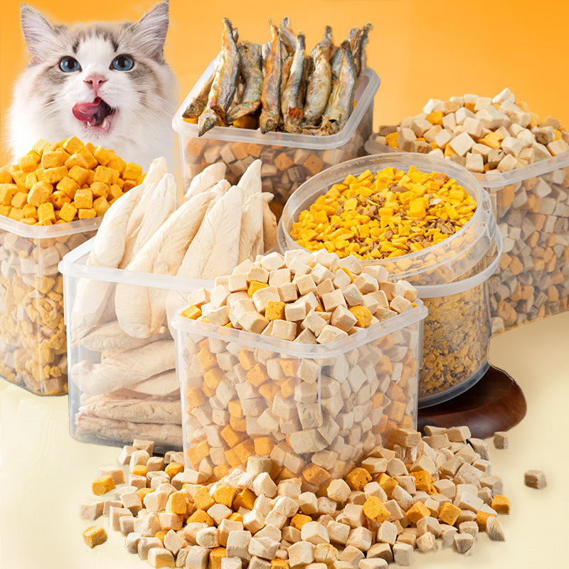 Pet snacks wholesale egg yolk chicken grain mix food training Interactive Dog Snacks nutrition fattening cat snacks freeze-dried
