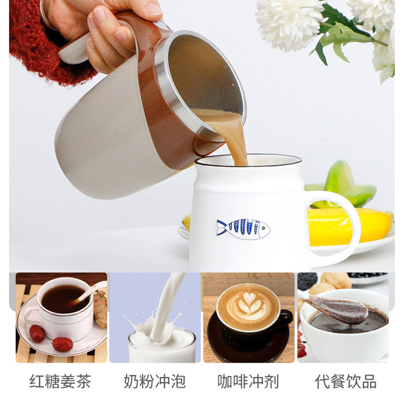 电动搅拌杯全自动便携懒人水杯304不锈钢摇摇杯磁吸充电咖啡杯L02|undefined