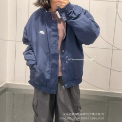 高品质秋季新款情侣小勾子刺绣标复古立领摇粒绒夹克休闲时尚外套