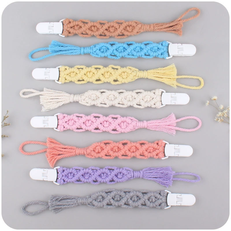 Детские принадлежности новый пластиковый зажим для сосков веревка для сосков креативная детская DIY Чистая ручная тканая хлопковая веревка цепочка для соски