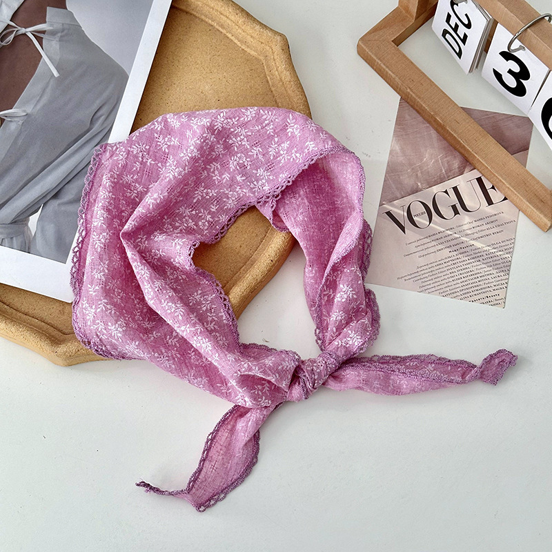 Turbante de alta calidad en un triángulo nuevo bufandas de flores de primavera y otoño bufandas de algodón y lino bufandas de seda al por mayor
