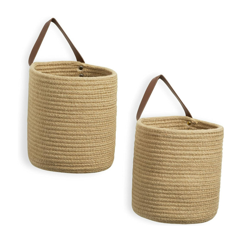 Cesta de almacenamiento de cuerda de algodón de Amazon, llave de entrada, canasta de almacenamiento de artículos diversos, maceta, canasta colgante, canasta de almacenamiento para el hogar