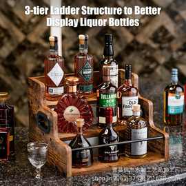 木质厨房调料置物架铁木结合调料收纳架多功能红酒咖啡糖浆收纳架