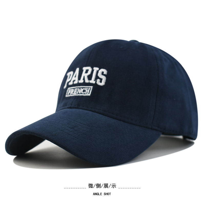 韩版刺绣PARIS磨毛棒球帽时尚潮流百搭情侣帽子户外显脸小遮阳帽|undefined