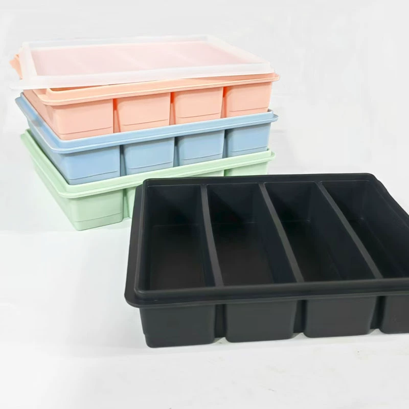 Квадратный лоток для льда, длинная большая форма для кубиков льда, ящик для льда, коммерческое хранилище льда, кубик льда, пищевая пленка для замороженных кубиков льда