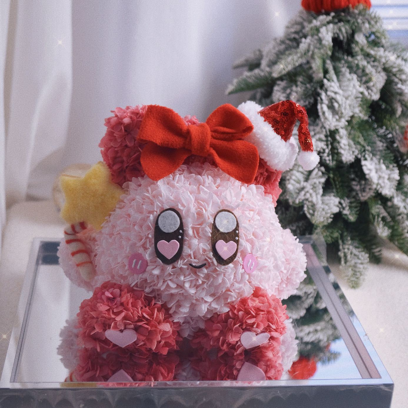 Flor inmortal hortenida estereoscópica estrella de dibujos animados cajas de regalo acrílicas de regalo de cumpleaños de San Valentín fábrica al por mayor