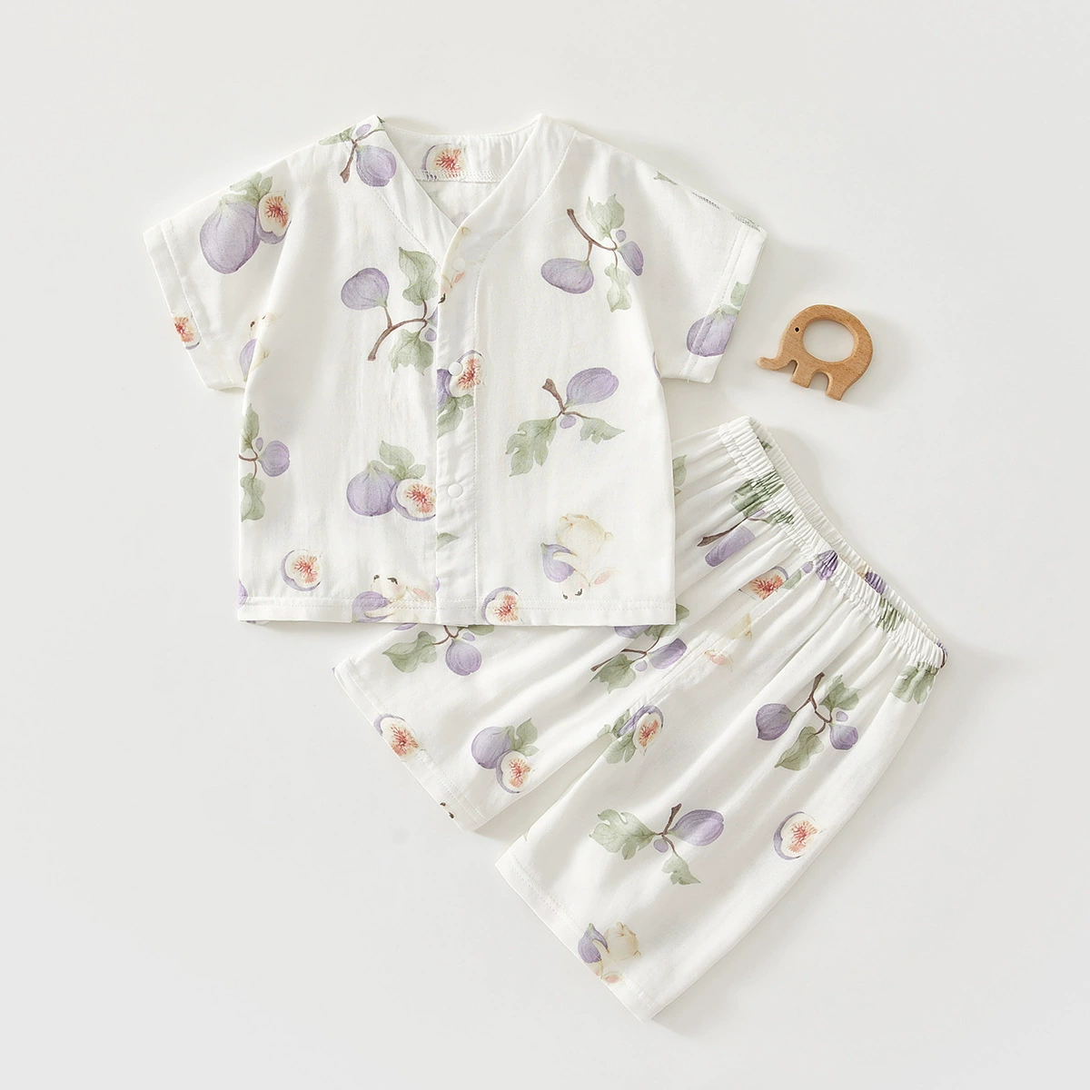 Children's split summer thin set, gauze pijama, with short sleeve