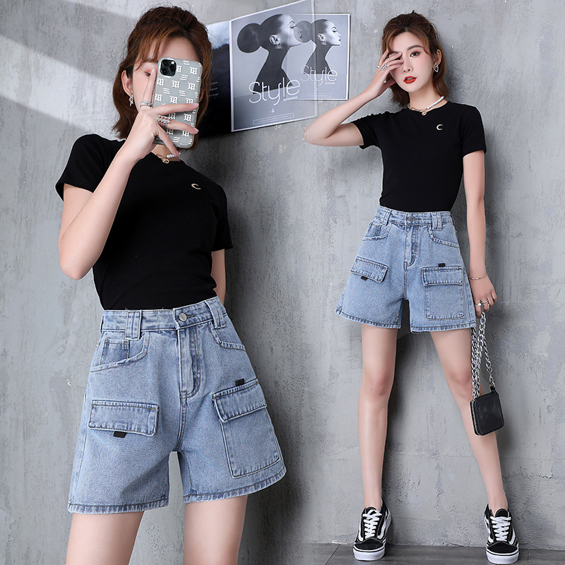 Real shot summer denim shorts female 202...