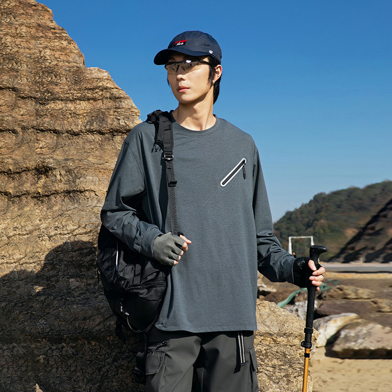 2025 Spring New Sports Quick-Drying Long-Sleeved T-Shirt for Men and Women, Outdoor Sun Protection Casual Bottoming Shirt