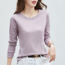 2023秋季新款纯色外穿打底衫长袖t恤女上衣淘宝抖音货源一件代发