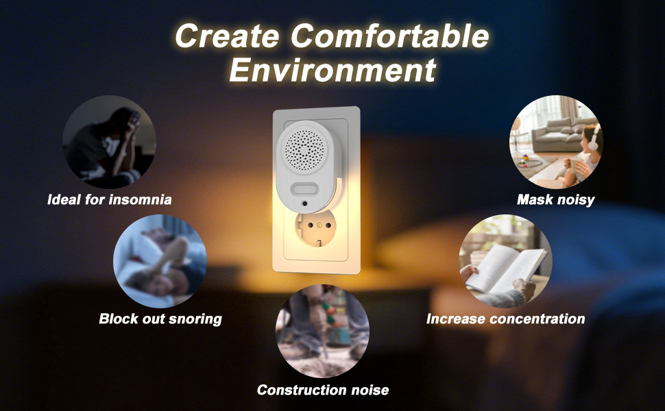 Candeeiro de noite rgb para quarto com comando e som relaxante_voghion.com