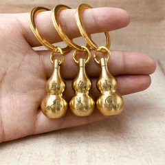 純粋な銅のヒョウタンは字を刻んで十二生肖の中空の開口の銅のヒョウタンは朱砂のキーホルダーの部品を詰めて卸売りをかけることができます。