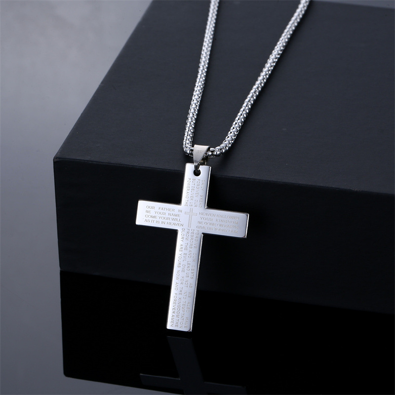 Fashion Cross Stainless Steel Titanium Steel Plating Pendant Necklace 1 Piece display picture 3