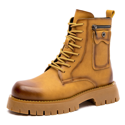 Martin boots men's high-top British style retro mid-top work shoes autumn genuine leather thick-soled casual leather boots desert boots