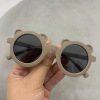 Children's sunglasses suitable for men and women girl's, cartoon matte fashionable glasses solar-powered, with little bears