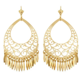 跨境欧美18K 金色金丝镂空饰品女士jhumka耳环 earrings鸟笼耳环