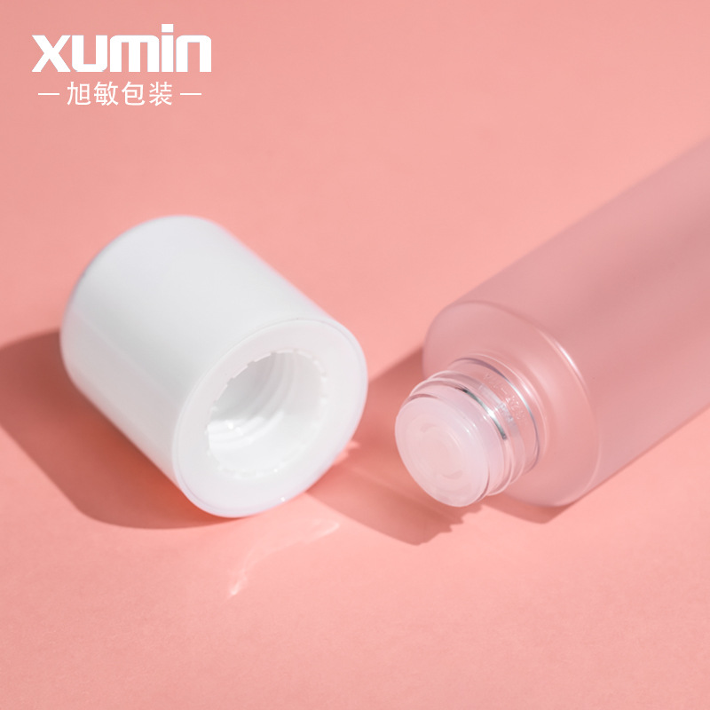 Xumin venta al por mayor tapa superior redonda blanca PET set botella 100mL botella de loción esmerilada 50g botella de crema 30 botella cuentagotas