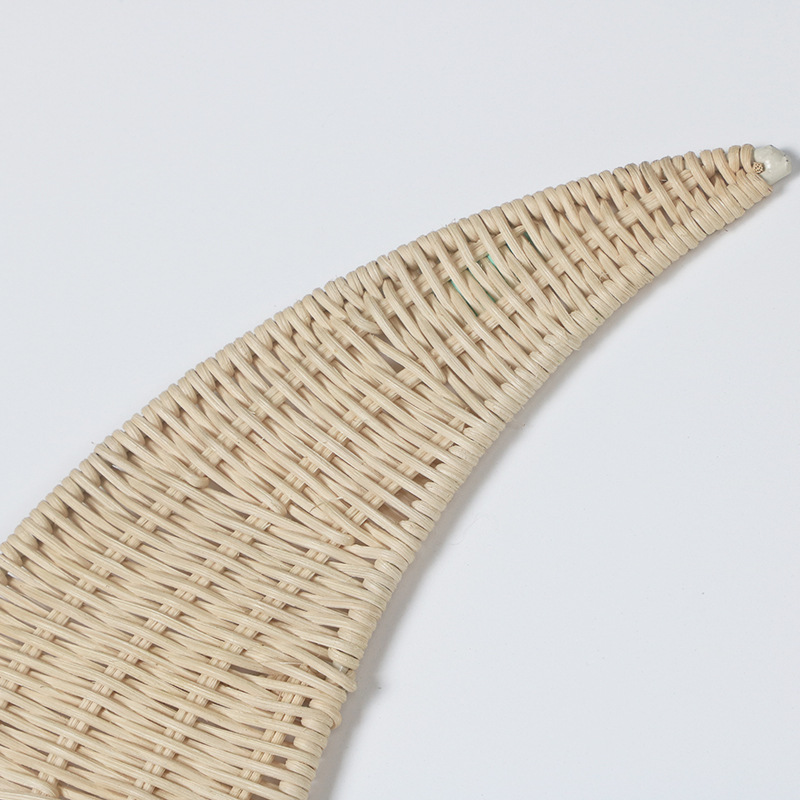 Decoración de pared en forma de luna de ratán de estilo nórdico colgante decoración de pared tejida a mano accesorios de decoración de fotos