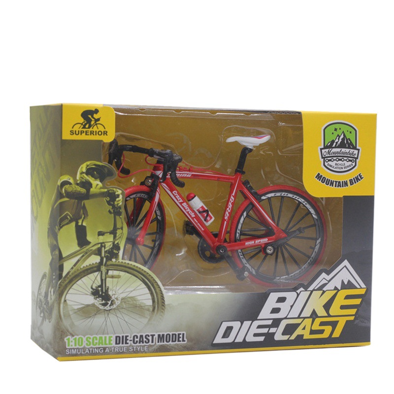 Aleación DE CARRETERA DE DOBLE mango plegable bicicleta modelo mini bicicleta de juguete para niños colección adornos transfronterizos al por mayor