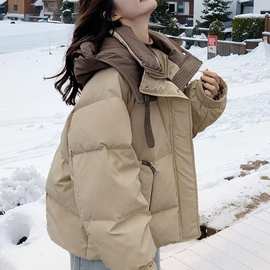 设计感短款羽绒棉服女冬季2025新款小个子加厚时尚洋气面包服