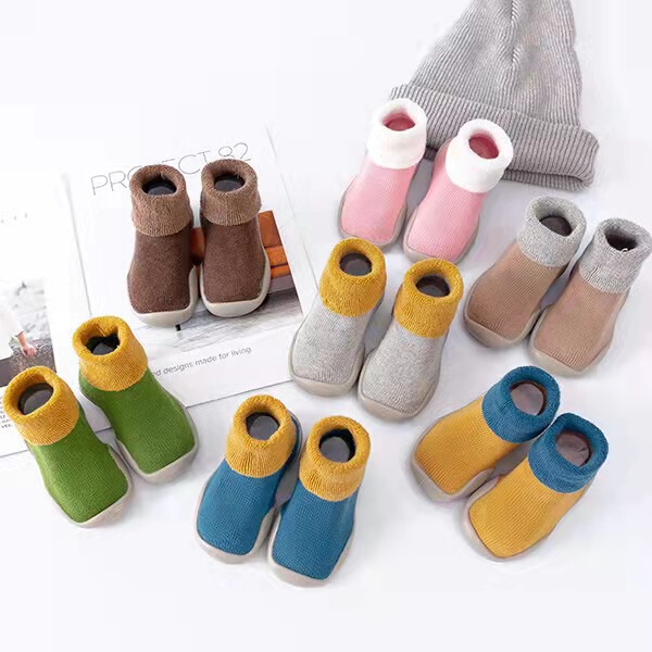 Baby Toddler Shoes for Girls, Soft-Soled, Non-Slip Mid-Tube Floor Socks for Boys, Indoor Spring and Autumn Style Shoes for Toddlers