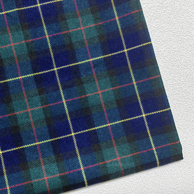 现货小批时尚校服格子面料 全涤女童连衣裙短裙女装制服格子布料