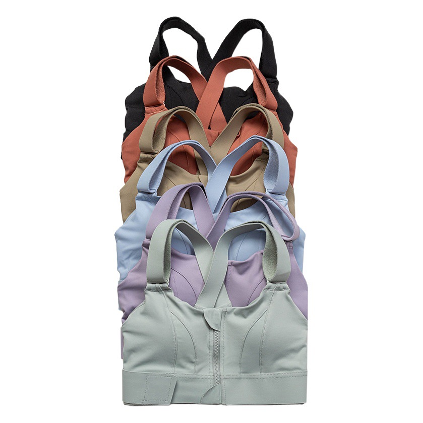 Sports Bra Manufacturer Plus Size Velcro Sports Bra Women's Fitness Running High Shockproof European and American Yoga Bra