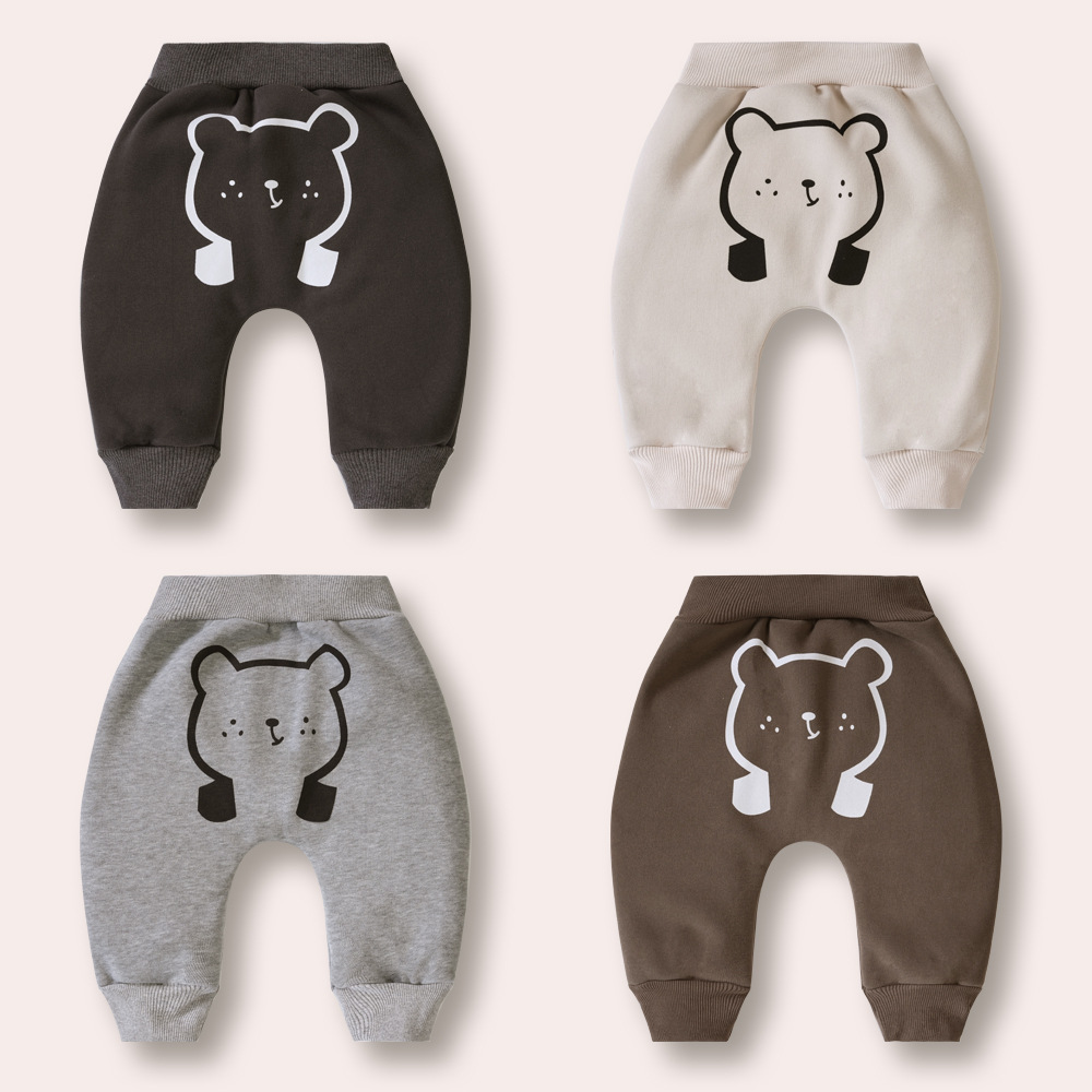 宝宝加绒秋冬奥利绒高腰大屁屁婴幼儿一体绒尿不湿专用裤男女儿童