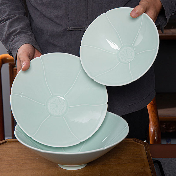 Jingdezhen imitation Song celadon porcelain bucket bowl home noodle…