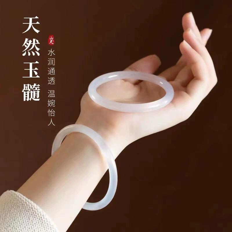 6 мм натуральные ледяные виды белый лунный свет халцедон агат браслет тонкая круглая полоска красоты браслет халцедон ляк браслет легкий роскошный подарок