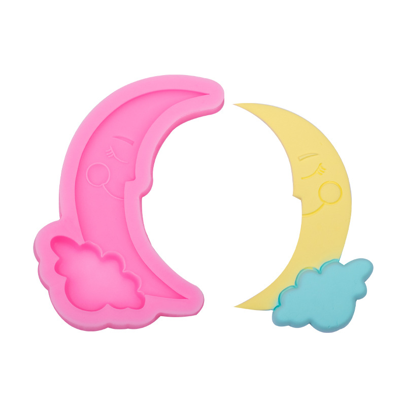 Estrella Luna Arco Iris nube chocolate molde de silicona cielo forma decoración fondant cake hornear