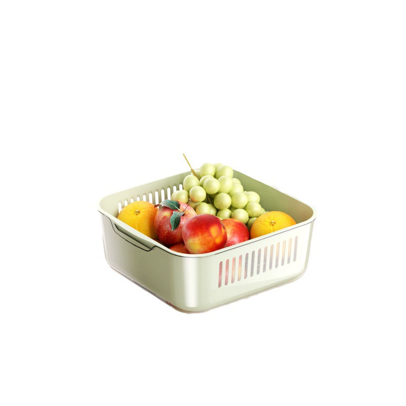 Double-layer drying rack, set, plastic basket, simple and elegant design