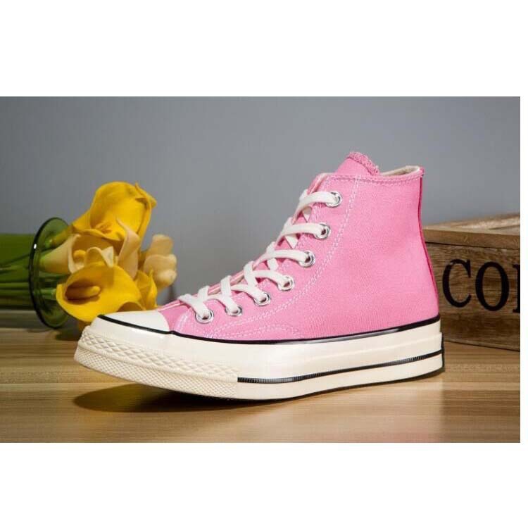 新款1970s粉色高帮男鞋女鞋情侣款休闲帆布鞋