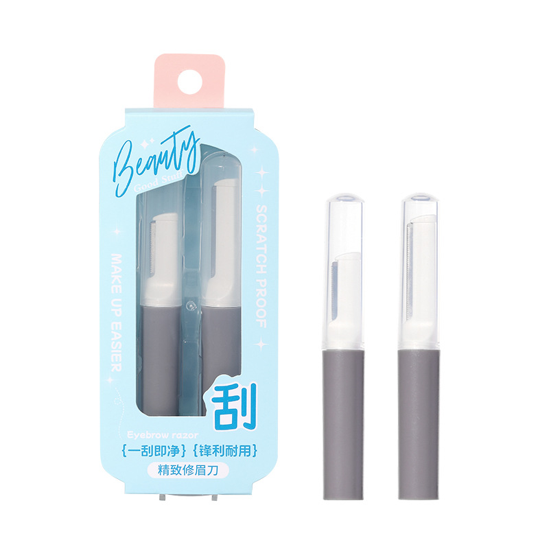 Cuchillo de cejas LMLTOP grande y pequeño, 2 piezas, corto, se pueden almacenar, afeitadora de cejas de malla macro portátil JJF10