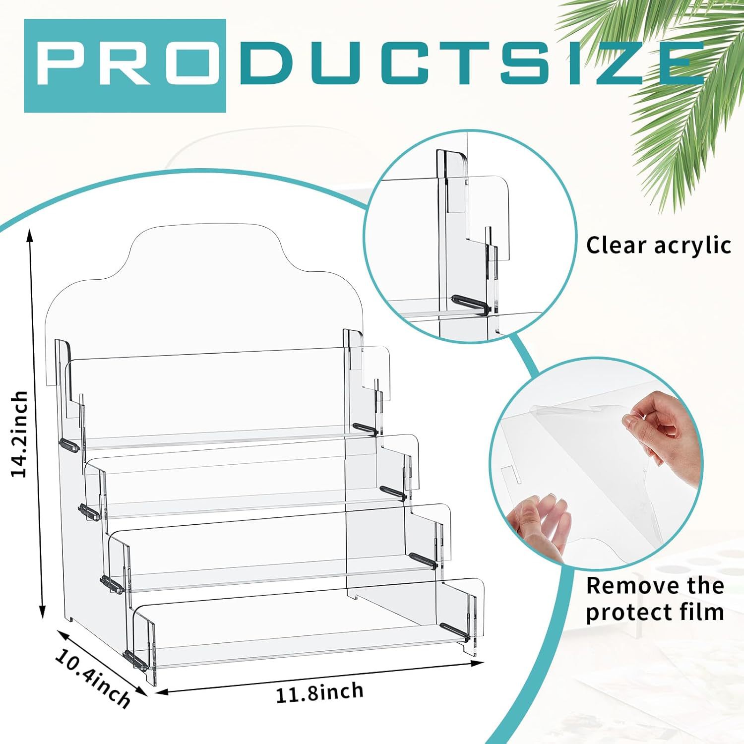 惠州工厂加工4层亚克力卡片展示架 透明名信片亚克力展示僵收纳盒