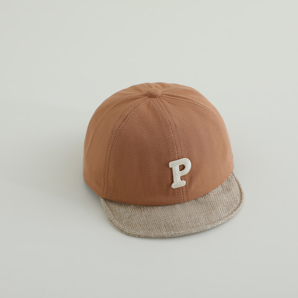Sombrero infantil de primavera y otoño de letras p, sombrero de brida suave, sombrero de béisbol casual coreano, sombrero de lengua de pato.