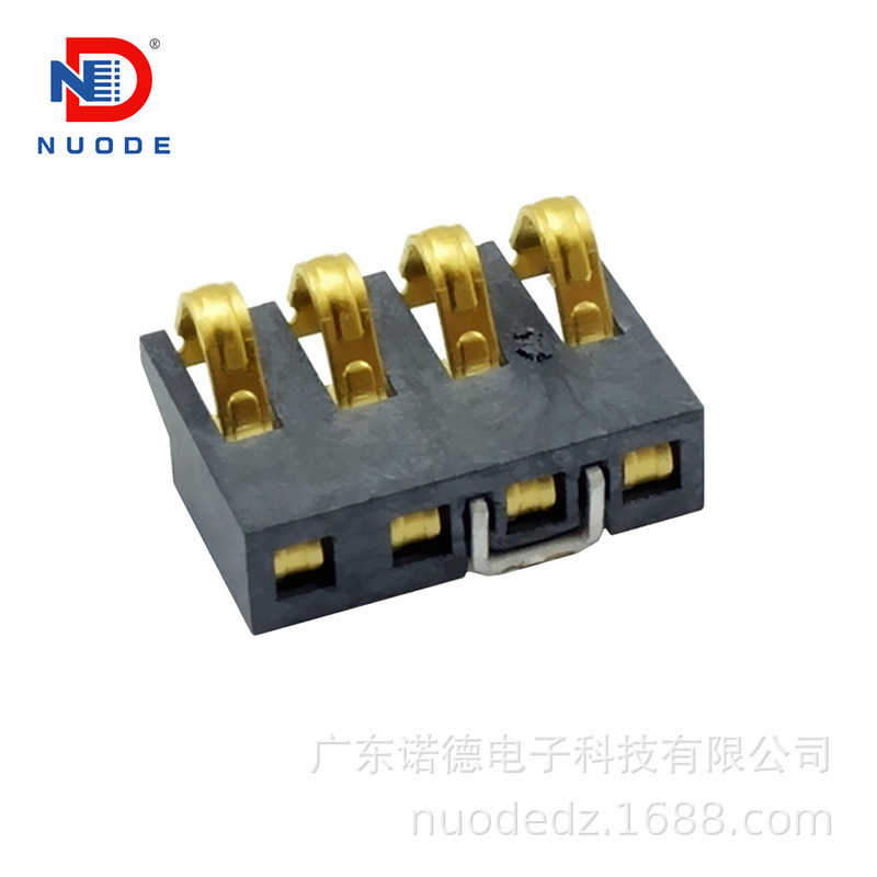 Mini 3-10P Battery Holder, 1.6mm Pitch, 3.1mm Height, Gold-Plated, Gold Finger, Spring-Loaded Battery Connection