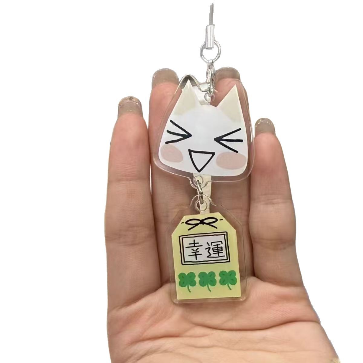 Ancient Cute Cartoon Dora Cat Pintado a mano Lucky Yushou Acrílico Cadena colgante Libro de tarjetas Cadena de teléfono móvil Decoración colgante