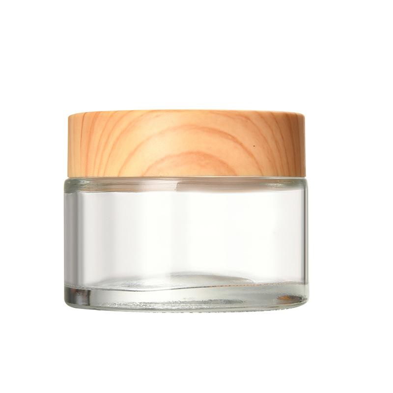 Botella de crema de cubierta de grano de madera botella de Crema de Cara esmerilada 20g botella de vidrio de crema de ojos máscara de loción cosmética portátil sub-botella