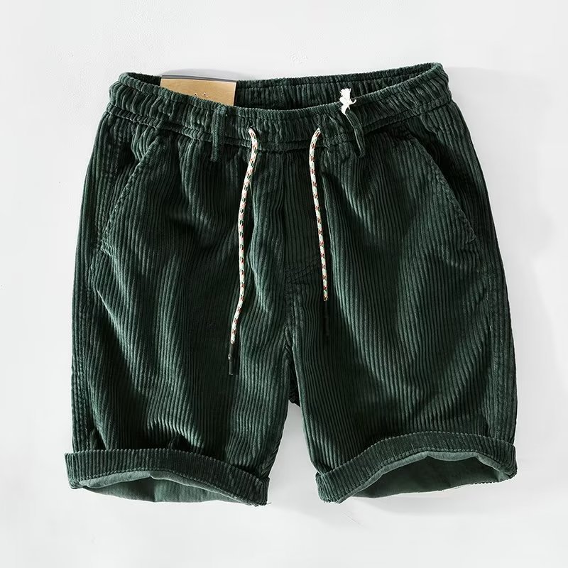 American-style Corduroy Strip Work Shorts Men's Summer Thin Fashionable Retro Fashionable Brand Men's Casual Pants