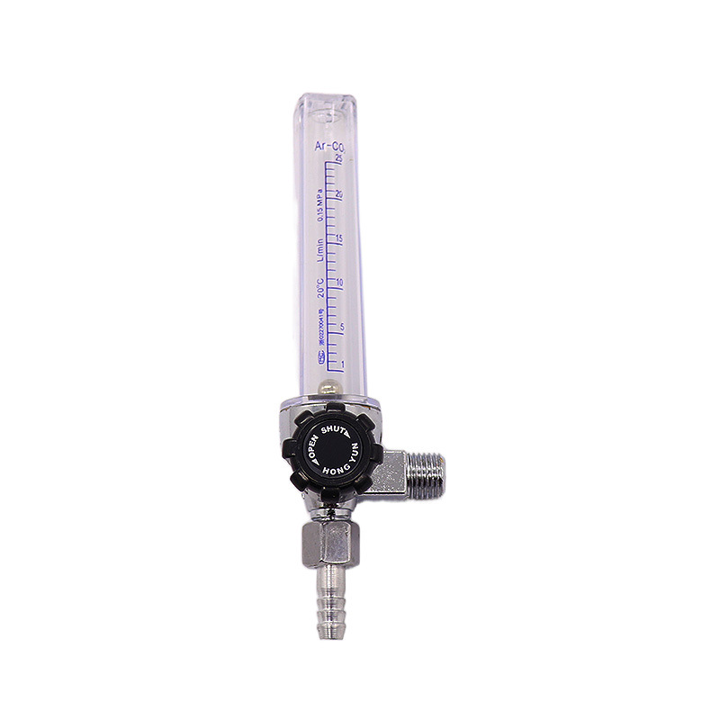Gas flowmeter argon meter Ar carbon dioxide meter CO2 double outlet floating bead 180 degrees