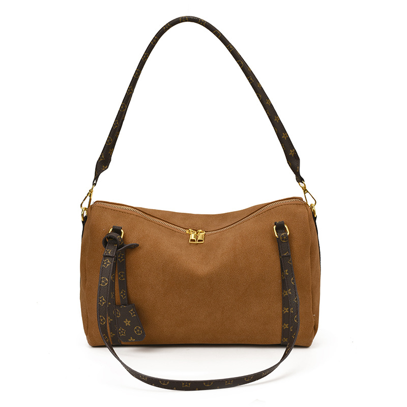 Bolsa de almohada de alta capacidad de gamuz bolso de mujer 2025 nuevo bolso de hombro de Boston bolso de brazo de viaje