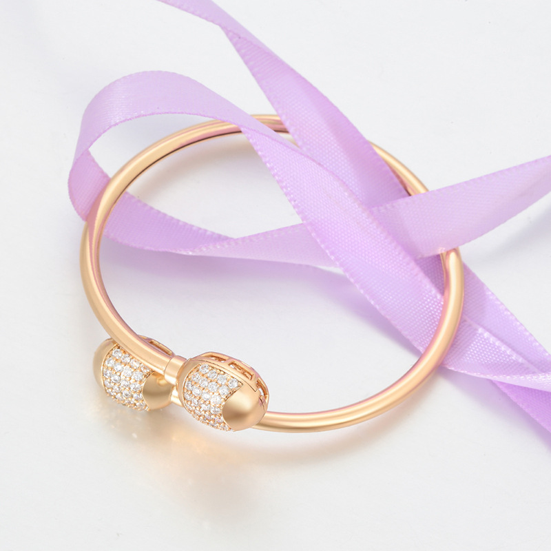 Xuping pulsera de apertura de moda retro aleación de cobre chapado 18k nicho simple diseño de joyas transfronterizas al por mayor mujeres
