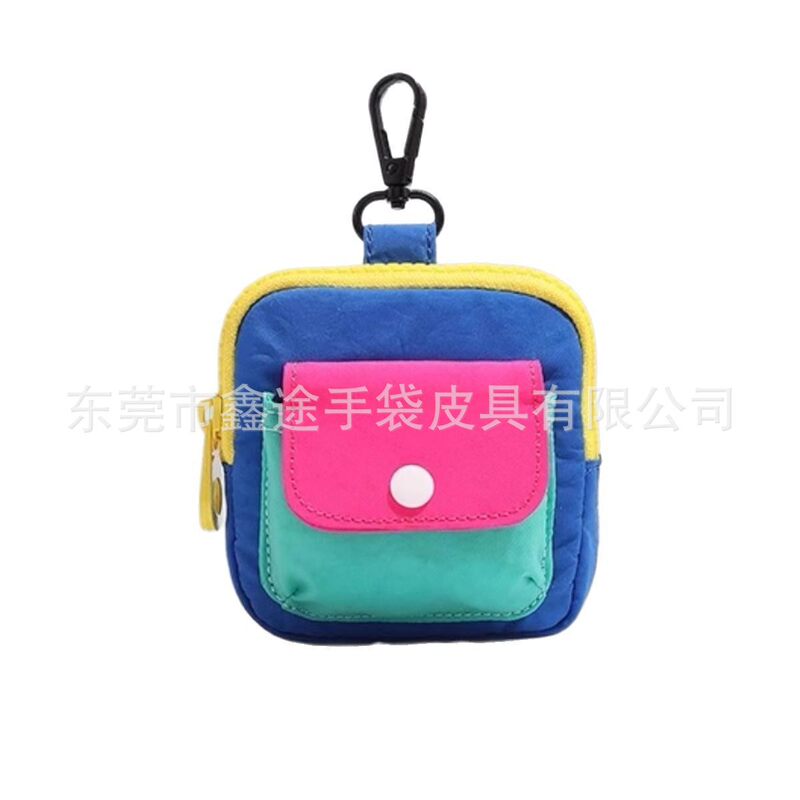 Customized Cute Dopamine Color-Blocking Coin Purse, Convenient Keychain Earphone Protective Case, Compact Mini Nylon Card Holder Customized Cute Dopamine Color-Blocking Coin Purse, Convenient Keychain Earphone Protective Case, Compact Mini Nylon Card Holder