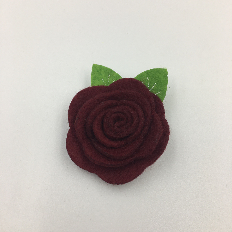 4cm 펠트 천 꽃---버건디