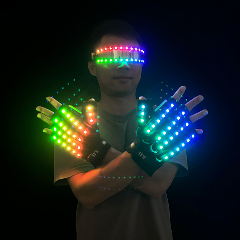 LED luminosos guantes LED parpadeante gafas láser traje de rendimiento láser rendimiento Bar discoteca accesorios de rendimiento