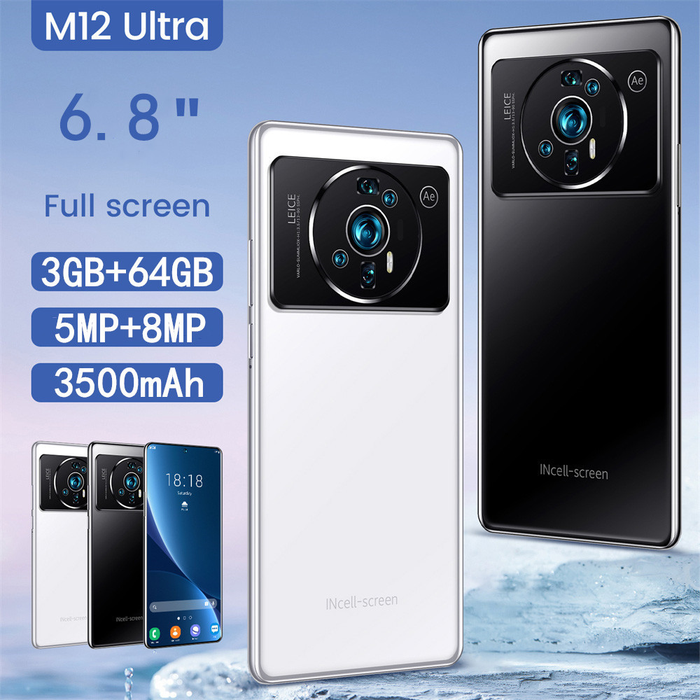Smartphone M12 Ultra 6.8inch Android11system3GB RAM 6 4GB RO